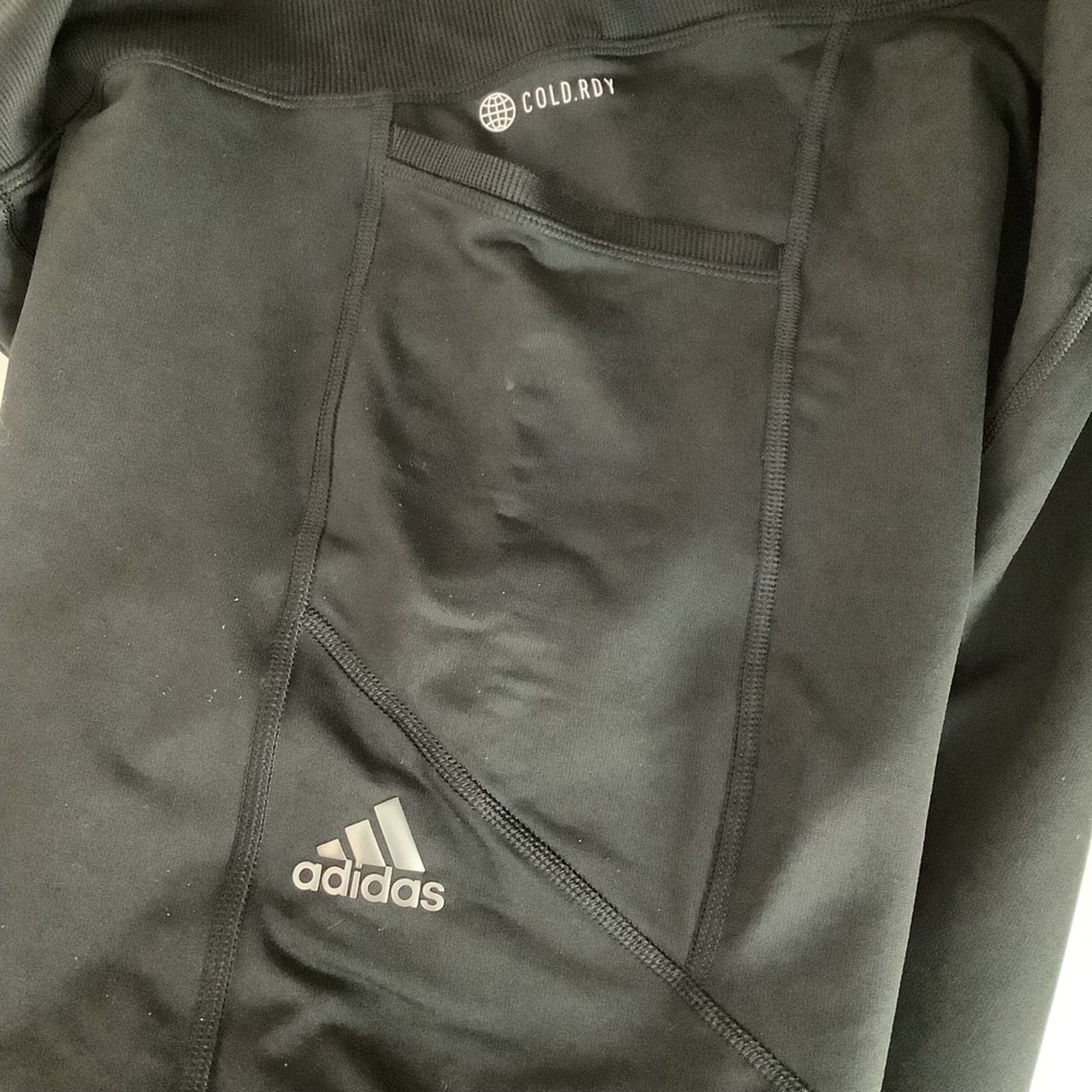Adidas Optime Stash 7/8 Training Leggings Black w/ Thigh Pockets Sz XL - Picture 6 of 10
